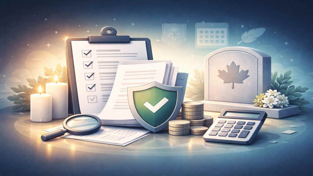 Final Expenses Insurance Direct Canada : Illustration representing final expenses insurance coverage for end-of-life costs in Canada