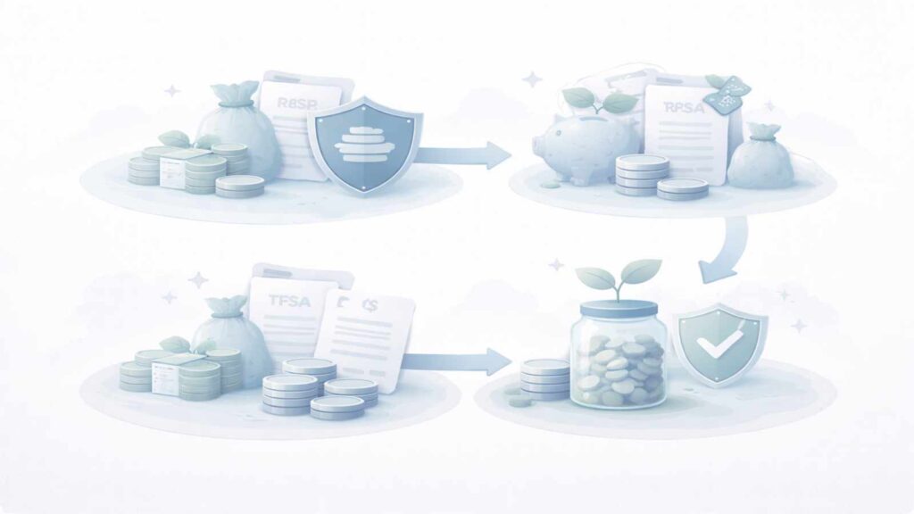 RRSP Vs TFSA : Visual explanation of how RRSP and TFSA taxes work over time in Canada